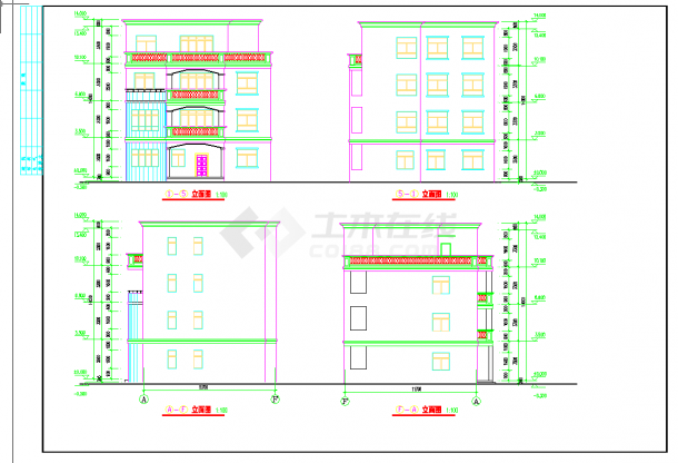 某地多层豪华别墅建筑设计方案包含效果图CAD-图一