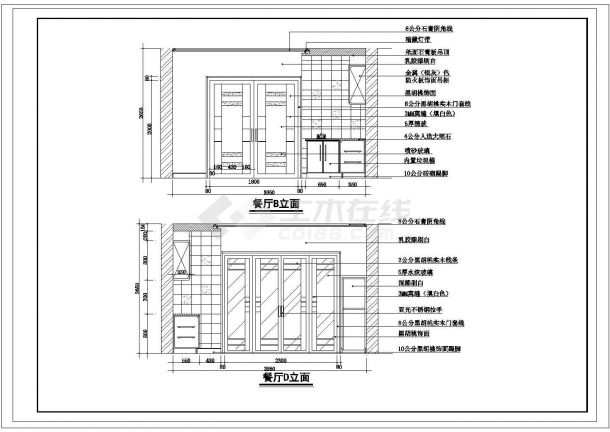 某二孩之家经典住宅室内装修施工cad图-图一