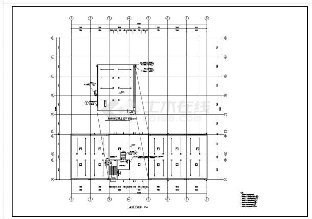 [陕西]某五层钢框架结构综合楼全套施工cad图纸-图二