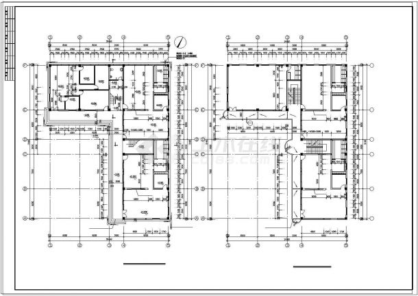 四层东园中心幼儿园建筑施工cad图，共九张-图二