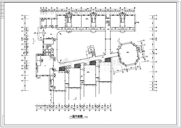 二层欧式风格幼儿园建筑施工cad图，共十张-图二