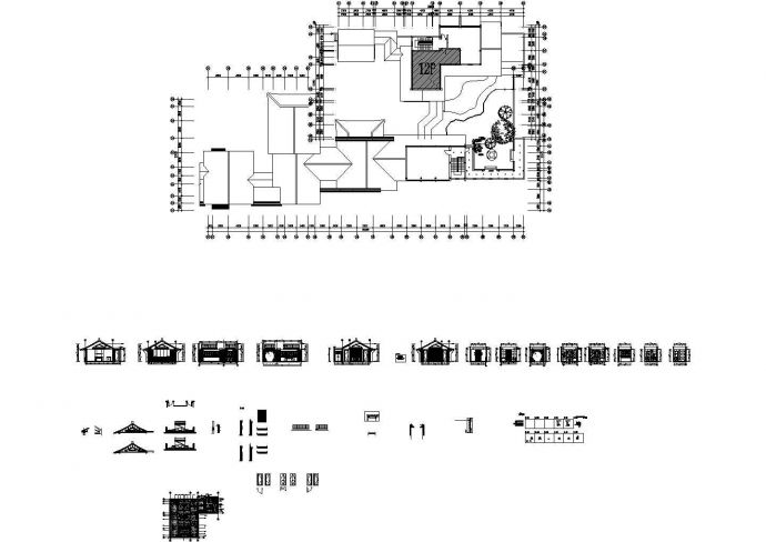 某会所现代中式套房室内装修设计施工图（含效果图）_图1