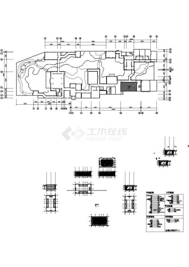 新中式贵宾接待室内装修设计cad施工图（含效果图）-图一