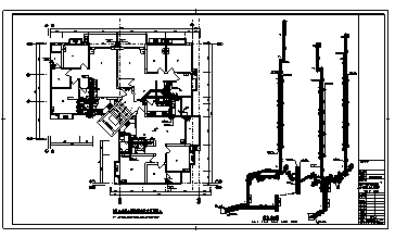 某市六层加跃层小区住宅楼给排水施工cad图(含排水、灭火器系统设计)-图二