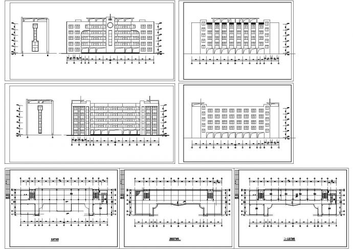 某学校五层砖混结构教学楼设计cad全套建筑方案图（标注详细）_图1