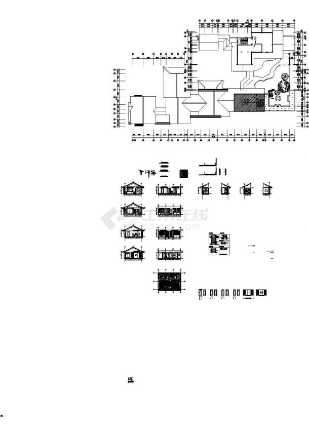 特色中式会所套房室内装修施工图（含效果）-图一