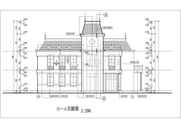 某地区二层会所设计施工图-图二