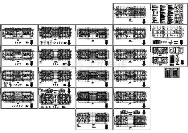 办公楼设计_某复杂高层办公楼结构设计图，42张图纸-图一