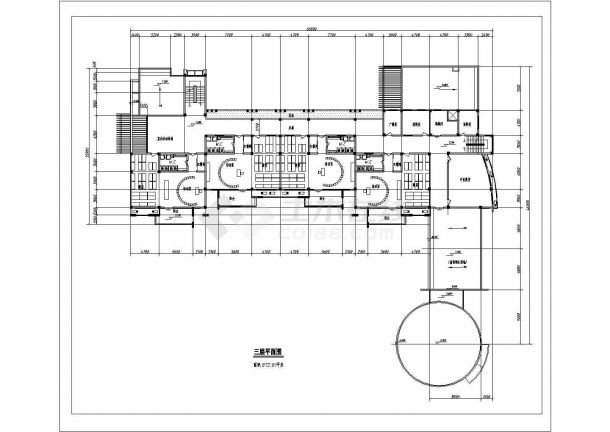 3242平米三层幼儿园建筑施工cad图，共九张-图二