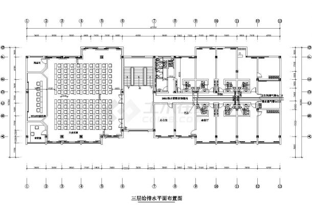 湖南道县某宾馆改造给排水CAD设计施工图-图一