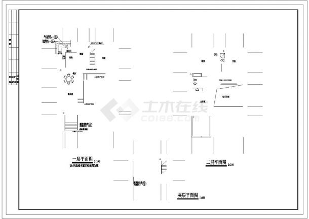 2套小别墅建筑工程设计CAD图纸-图二