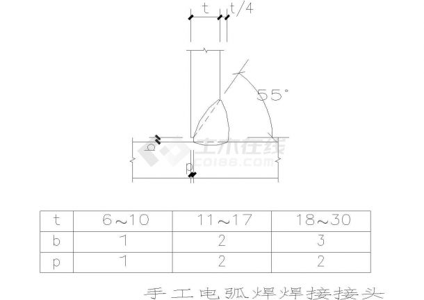 钢结构焊缝详图手工电弧焊等-图二