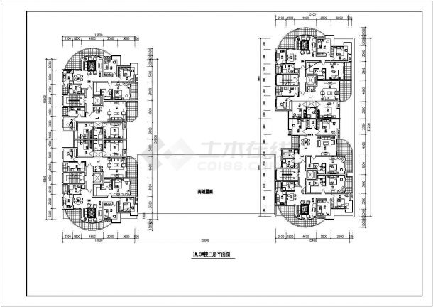 航运新村高层住宅CAD建筑设计图-图二