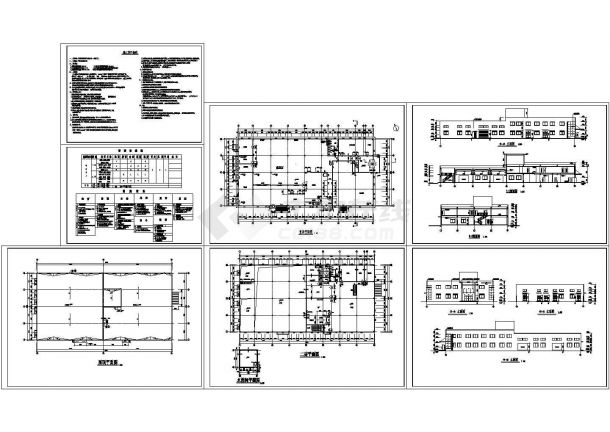 厂房设计_某模具公司单层（局部二层）钢结构厂房（2366㎡）设计cad全套建筑施工图（含设计说明）-图二
