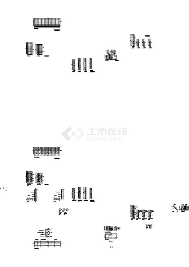 兰州大学榆中校区三层框架结构建筑明框玻璃幕墙设计施工CAD全套图纸-图一