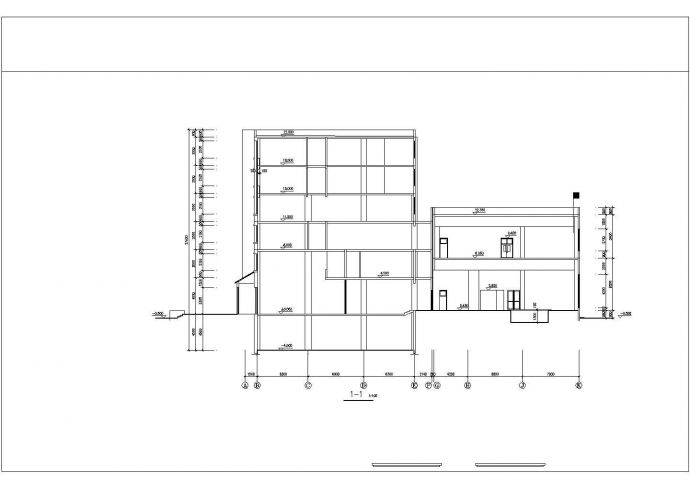 某6层二星级宾馆建筑方案设计【平立剖（无屋顶平面）】_图1
