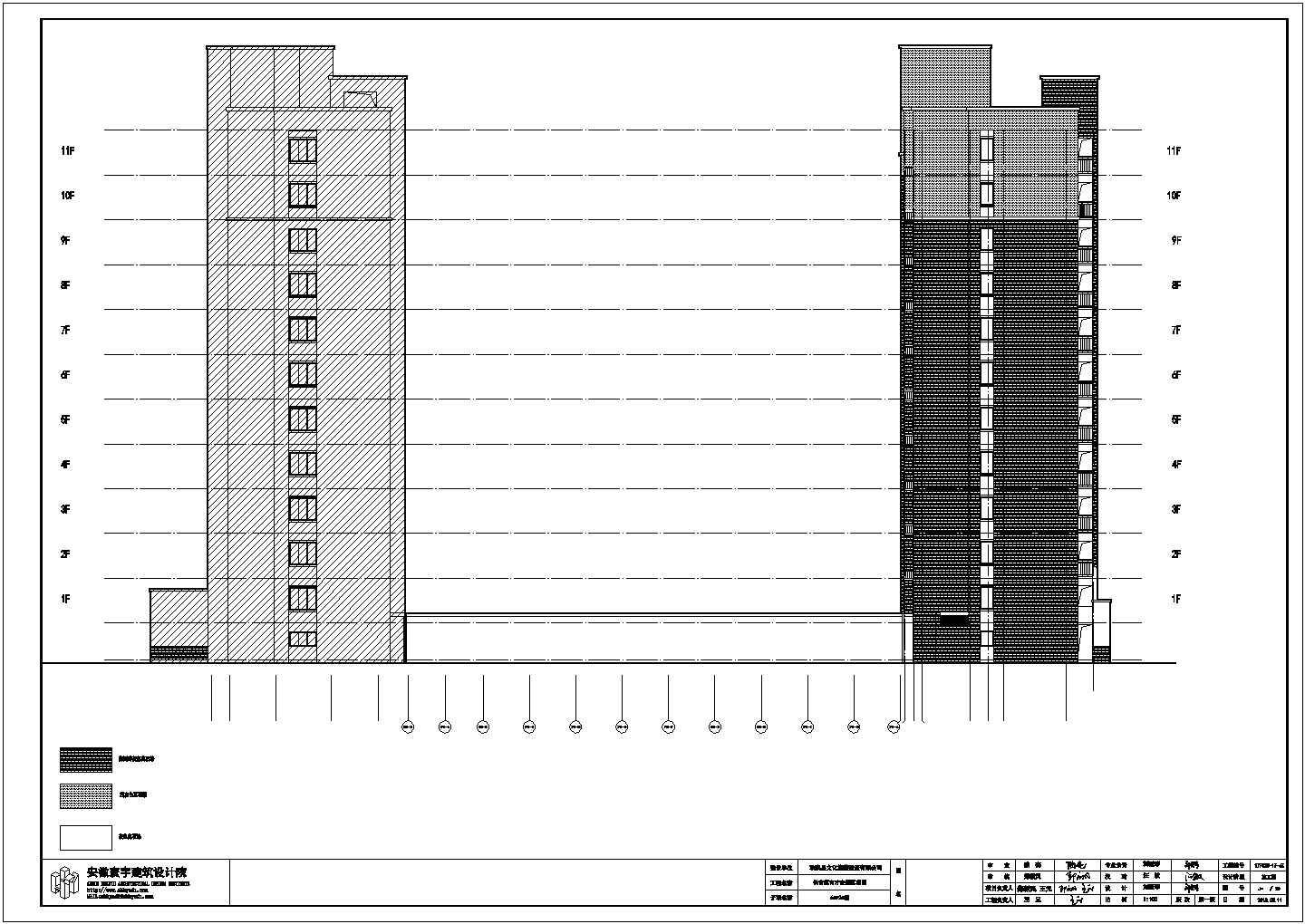 某小区6#P2#楼建筑CAD施工图纸
