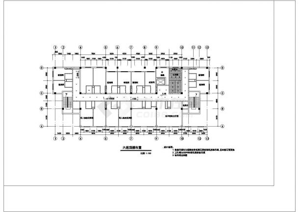 某多层框架结构星级宾馆室内装修设计cad平面施工图（含设计说明）-图二