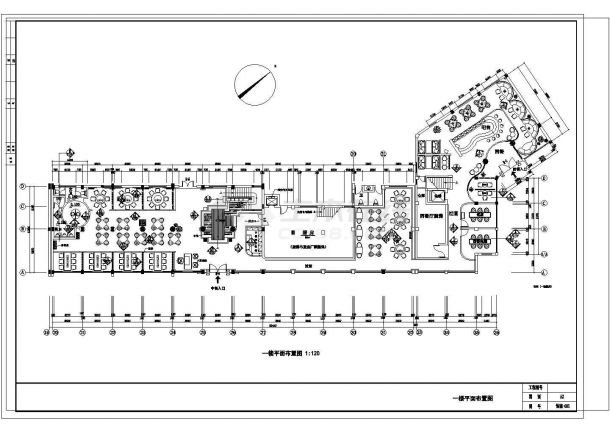 华海园住宅小区会所－－经典中式餐厅装修设计施工图-图二