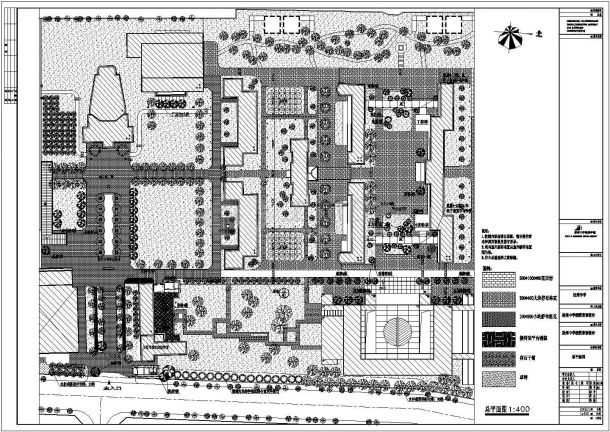扬州中学校园景观设计总图Cad设计图-图一
