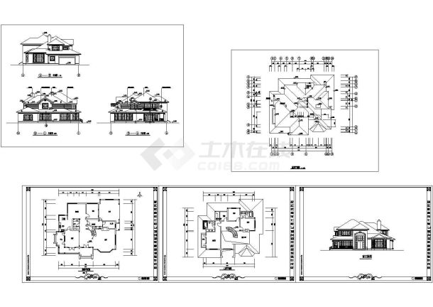 某二层砖混结构坡屋顶乡村独栋小别墅设计cad全套建筑施工图（甲级院设计）-图一