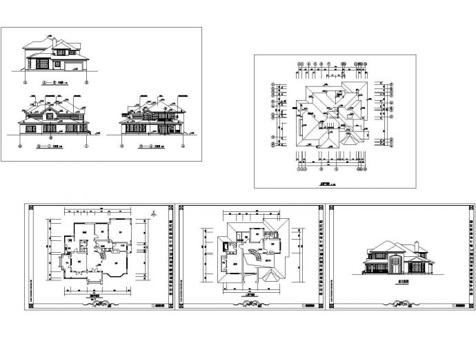 某二层砖混结构坡屋顶乡村独栋小别墅设计cad全套建筑施工图（甲级院设计）_图1