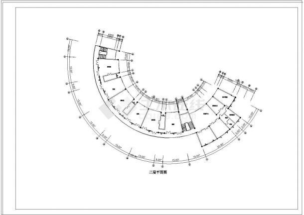 9班层3644平米弧型幼儿园建筑方案设计图-图二