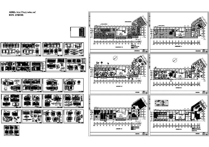 某2层住宅小区会所经典中式餐厅室内装修cad（绘图细致）_图1