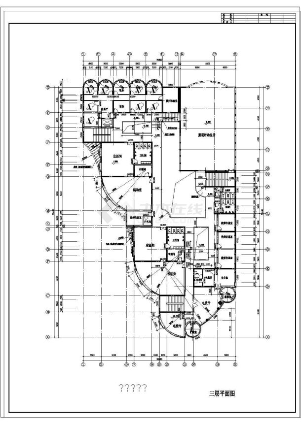 长50.4米宽30.6米3层小区幼儿园建筑施工图（含设计说明）-图二