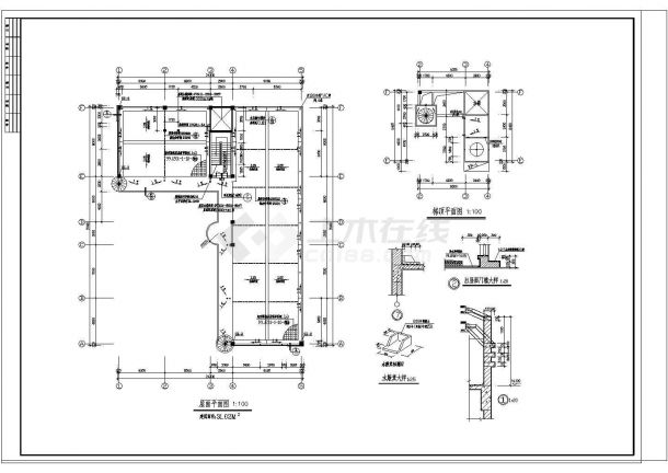 4层1829.95平方米L型幼儿园建筑施工图（共9张）-图一