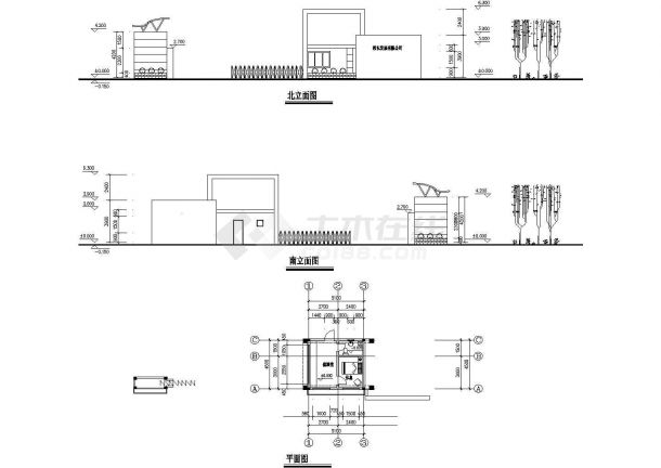 某市门卫建筑设计大样施工图-图一