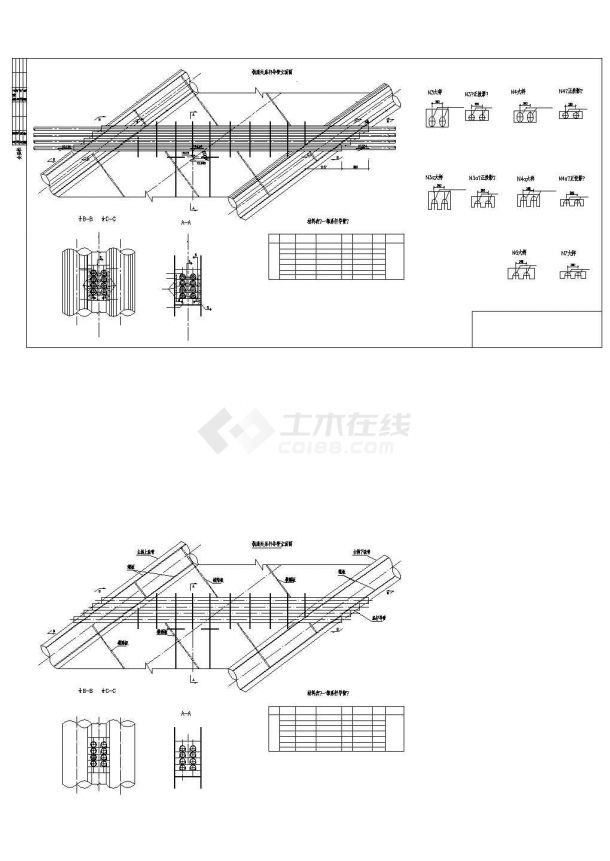 某桥-中承式钢管混凝土系杆拱cad施工图设计-图一