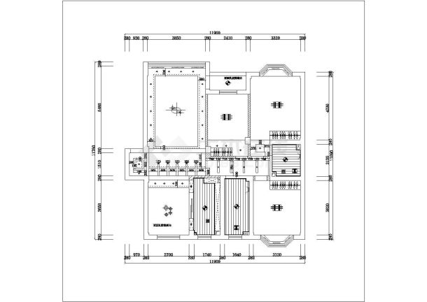 四室住宅室内装修全套cad设计平面施工图纸-图二