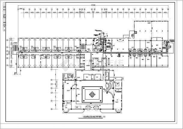 某六层宾馆消防喷淋系统CAD设计图-图一