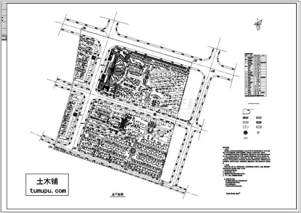 小区建筑规划平面图CAD图纸-图一