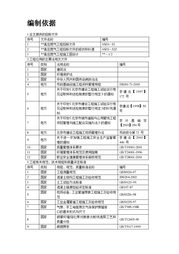 北京市某高压燃气工程详细施工组织设计方案-图二