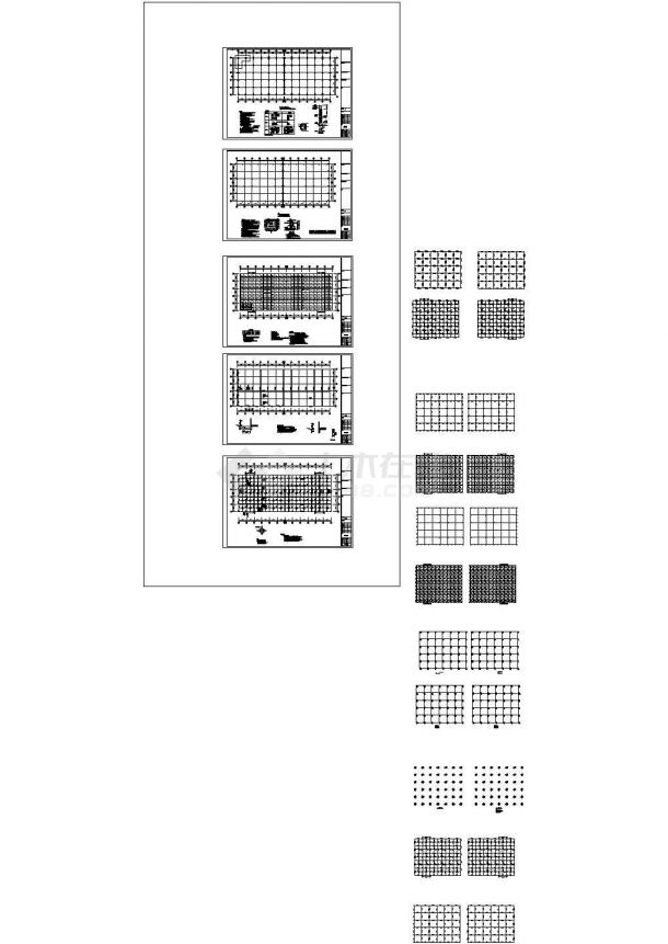 厂房设计_某4级抗震混凝土厂房框架结构设计图CAD-图一