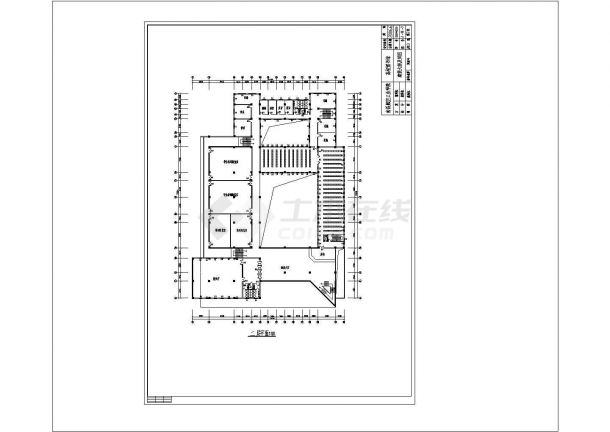 南昌航空工业学院图书馆建筑结构施工cad图纸设计-图二