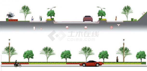 道路绿化设计方案JPG效果-图一
