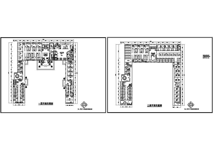 秦皇岛市某2层高档洗浴中心平面设计CAD施工图_图1