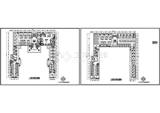 秦皇岛市某2层高档洗浴中心平面设计CAD施工图-图二