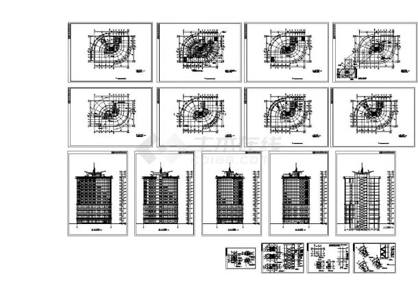 黄冈市某12层休闲大酒店建筑设计CAD施工图-图二