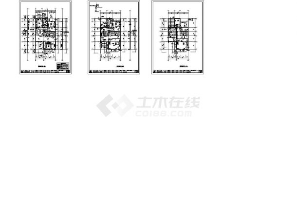 北京美林香摈小镇三层D型住宅建筑施工cad图（含效果图）-图一