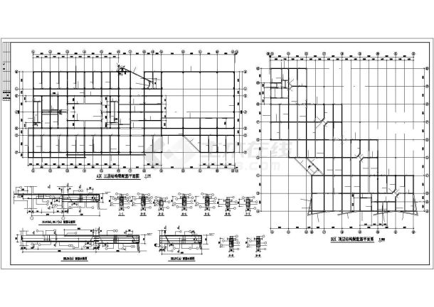某国际学校教学楼及综合楼结构设计CAD图纸-图二