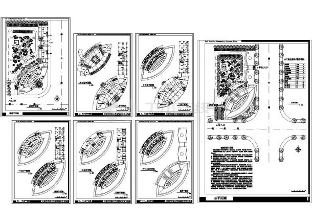 某市大酒店客房全套施工设计cad图纸（含总平面图，设计说明）-图二