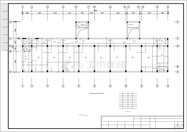 安徽某五层框架教学楼建筑施工图纸-图一