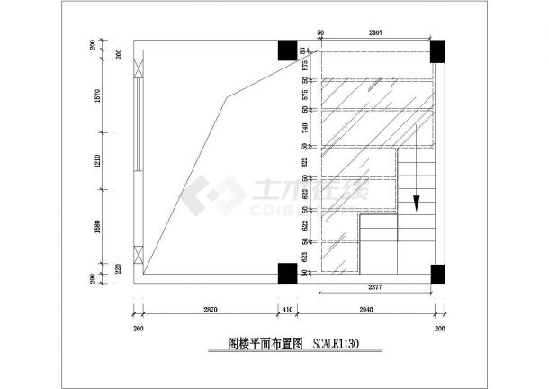 某商业街490平米2层高档美容院内部装修施工设计CAD图纸-图一