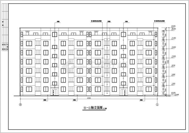 3270平米七层砖混结构商务酒店全套建筑设计CAD图纸-图一