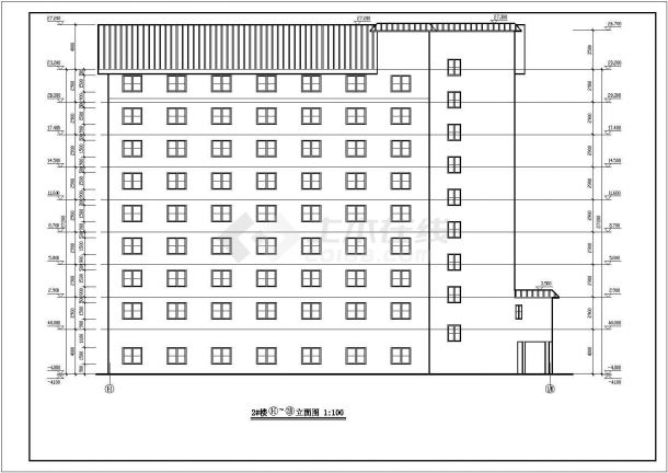 9300平米6层框架结构商务大酒店全套建筑设计CAD图纸-图一