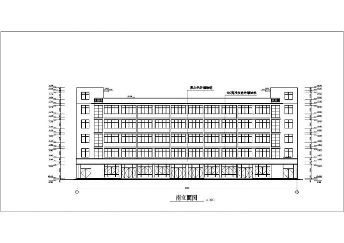 6800平米五层框架结构连锁宾馆全套建筑设计CAD图纸_图1